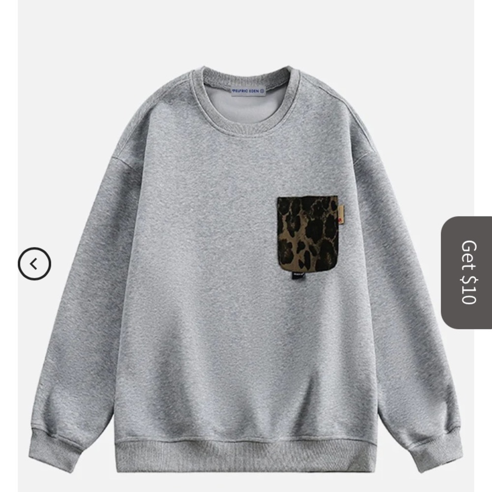 Aelfric Eden Leopard Pocket Crew Sweatshirt